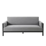 Industrial Steel and Fabric Sofa Bed with Adjustable Frame and Comfortable Cushioning - 3