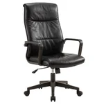 Industrial Metal and Leather Desk Chair - 1